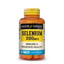 Mason Natural Selenium 200 mikrog - Antioksidantti täydentää Immuunituki & Eturauhas terveys, Essential Trace Mineral, 60 tablettia