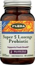 Flora - Super 5 Lozenge Probiootti, Vadelma maustettu suun probiootti, hyvä Bad Breath, Viisi kanta 2 miljardia PMY, Regain ja Retain Gut Health, RAW, 60 Lozenges