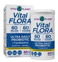 Elinvoima planeetta - Vital Flora Ultra Daily Probiootti 60 miljardia PMY, 60 Diverse kanta, 7 Organic Prebiootit, Immuuni tuki, Ruoansulatusterveyden hylly vakaa probiootit naisille ja miehille 60 kapselia