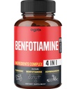 agobi 4in1 Benfotiamiini Supplement - 2 kuukautta digestiota, energian tuotantoa ja immuuni - Plus Turmeric Curcumin Root, Ashwagandha Root & Organic Gymnema Sylvestre - 120 kapselia