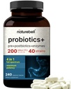 Probiootti 200 miljardia PMY 40 kanta Per tarjoilu 240 kasviskapselit prebiootit ja probiootit digestiivisen terveyden Gut Health & bloating Support 