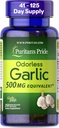 Puritaanin Pride Premium Odorless Valkosipuli Tuore 500mg, perinteinen ruokavalio täydentää sydämen terveys ja verenkierto tuki antioksidantteja ominaisuuksia, 250 Nopea julkaisu Softgels