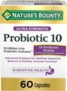 Probiootit Nature's Bounty, Ultra Strength Probiootti 10, Immuunin terveys ja ruoansulatustasapaino, 60 kapselia