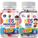 SUNNY SAM Iron Gummies lapsille & Magnesium Gummies lapsille & aikuisille - 500 mg - Rauhallinen Magnesium Chews - Magnesium Citrate Chewable täydentää mielialan ja lihasten tuki