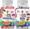 SUNNY SAM Iron Gummies lapsille & Magnesium Gummies lapsille & aikuisille - 100mg - Rauhallinen Magnesium Chews