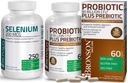 Bronson Probiootti 50 miljardia PMY + Prebiootti Apple Polyphenols & Ananas Fruit Extract + Selenium 200 Mcg immuunijärjestelmä, Kilpirauhasen, Eturauhasen ja Heart Health