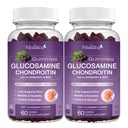 Mulittea Glukosamiini Chondroitin Gummies - Extra Strength Joint Support MSM & Elderberry Natural Joint, antioksidantti Immuuni tuki aikuisille, miehet & naiset-(2 Pack)