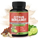 Organic Cadane Citrus Bergamot Supplement Extract kapselit, 90 kapselia, 3 kuukautta Supply & Berberine, Olive, Guggul, Valkosipuli, Pine Bark, Mustapippuri