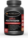 Me First Living Men's Daily Multivitamiini / Multimineral kanssa vitamiineja A, C, E, D, B1, B2, B3, B5, B6, B12, Magnesium, Biotiini, Spiruliini, Sinkki ja enemmän - 60 Multivitamiinia
