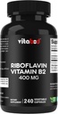B2-vitamiini (Riboflaviini) 400 mg 240 Kasvissyöjäkapselit - Tuki soluihin energian ja punasolujen tuotanto