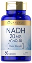 Carlyle NADH CoQ10 täydennysosa 20 mg 60 kapselia