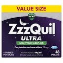 ZzzQuil ULTRA, unilääke, doksyyliamiini Succinate 25 mg, unilääkkeet aikuisille, yöunilääke, 48 tablettia