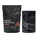 Sports Research® Creatine Monohydraatti (1.1 LBS) ja hollantilainen suklaa Whey Protein (5.42 LBS), Dynamic Duo Lean Muscle Building, Parempi suorituskyky ja vahvuus & harjoitus Recovery