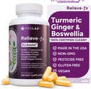 Relieve-fxTM DLPA Boswellia Turmeric ja inkivääri lisäravinteet, stressin lievittäminen, sydän, ruokahalu, lihaskrampit, niveltulehdus Terveys, B6-vitamiini P5P, Boswellic Acid, Curcumin ja mustapippuri - 90ct