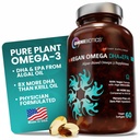 OmniBiotics Vegan Omega 3 DHA EPA täydennysosa ... MD-sertifioitu prenataali täydennys 8X enemmän DHA kuin Krill Oil, Fish-free, ei-GMO 60 vegan kapselit