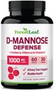 ForestLeaf D Mannose 1000 mg kapselit - D- mannoosi karpalon, Hibiscus & VIT C, virtsateiden terveys naisille ja miehille, Organic DMannose pillereitä UTI, virtsanterveys & virtsarakon tuki 60 kapselia