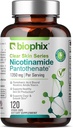 Biophix B-3 Nikotinamidi Pantotenaatti 1350 mg 120 Vcaps - Clear Skin Series B5 Pantotenic Acid Natural Flush-free Nikotinic Amide Niacin - tukee ihon solujen terveyttä