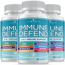 8 in 1 Immunosupport, Immunomycins Supplement Booster kanssa Sinkki 50 mg, C-vitamiinia Elderberry VIT D3 5000 IU, Turmeeric Curcumin & Inkivääri, Echinacea - Allergia helpotus lapsille Aikuiset