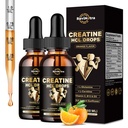 2 pakkaus Creatiini HCL Liquid Drops for Men & Women, 1500 mg Liquid Creatiini Hydrochlorothiazide, korkea imeytyminen, 2 Fl Oz, sokerivapaa oranssi maku