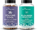 Eu Natural Staying Cool ja jauhomainen Bundle - Hot Flashs, Menopause Relief, Naisten Probiootti + Prebiootit