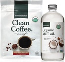 Natural Force Organic Clean Coffee + Organic MCT Oil Bundle 100% Pure Coconut MCTs & Mold & Mycotoxine Free Coffee ...