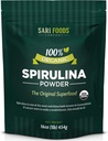 Organic Spirulina Powder (16 ounce): Luonnollisesti kasvis, tarvikkeet Folaatti, B12-vitamiini, rauta, omega rasvahapot, GLA, beta-karoteeni, klorofylli, aminohapot