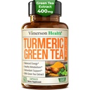 Turmeeric Curcumin supplement with Green Tea Extract (ECGC) & Vitamiin C for Joint Health, Energy & Tulehdus Balance - Organic Tumeric Curcumin with Black Pepper - Gluteeniton, ei-GMO - 60 kapselia