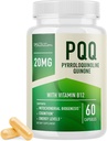 PQQ Supplement 20mg ... Mitokondriobiogeneesi & energiaoptimaattori CoQ10 & B12-vitamiinilla... tukee aivojen terveyttä ja mitokondrioita Tuotanto Ultra PQQ Formula Vegaani, Gluteeniton 60 kapselia