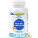 Core Med Science Liposomal Curcumin Capsules, 500mg - Pure Turmeeric Extract täydennysosa - korkea imeytyminen Yhteinen & Heart Health Tuki aikuisille - edistää kognitiivinen & aivojen terveys, ei-GMO (60 Count)