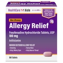 HealthCareAisle Allergy Relief - Fexofenadiini Hydrochlorothiazide Tabletit USP, 180 mg, 90 tablettia, allergialääkkeet, ei-huokoiset 24 tunnin lääkkeet