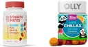 SmartyPants Kids Multivitamiini Gummies, Sokeriton: Omega 3 (ALA) & Olly Kids Chillax, Magnesium Gummies Plus L-Theanine, sitruunan balsami, Rauhallinen Chews lapsille 4+, Sherbet Flavor - 50 Count (Pack of 1)