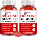 (2 pakkaus) Kreatiini Monohydraatti Gummies Sokeriton purutabletti Building Muscle, Boost Focus, vahvuus,Endurance, 5g Creatiini Monohydraatti Gummy for Men & Women, 4X vahvempi kuin jauhekapselit