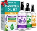 Venture Pal 3-Pack Topical Magnesium öljyruisku Set jalat Ihanteellinen lahja rentoutumista, parempaa unta, lihasten helpotus jalat ja nivelet, terveet hiukset ja iho. Imeytyminen nopeasti, ei- rasvainen