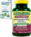 Extra Strength Ashwagandha 1300 mg, 60 kasviskapselia - Stressi & kognitiivinen tuki - kokonaisvaltainen hyvinvointi, soijaton, gluteeniton ja laktoositon