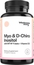 M-y-o in-os-itoli & D-Chiro Inositol kapselit MTHF, Folaatti, D-vitamiinia Tuki munasarjafunktion, Hormonitasapaino, & Homokysteiinitasot Hedelmällisyys täydentää naisten 40:1 suhde