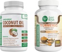 Organic Coconut Oil ja Turmeric Curcumin, Inkivääri Kapselit Bundle!