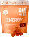SAM+LEO Energy Gummies for Kids- kanssa Biotiini, C-vitamiini, B3, B6, ja B12 - All Natural & Vegan Gummy for Energy & Focus Supplement for Kids - Stressi & Dgestive Support, Mansikka Gummies - 60/ct