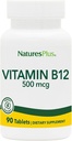Natures Plus B12-vitamiini (Metyylicobalamiini) - 500 mikrog, 90 kasvissyöjätablettia -High Potency Red Blood Cell Support - Natural Energy Booster, edistää yleistä terveyttä - Gluteeniton - 90 tarjoilua