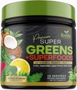 Vihreät Powder Superfood Superfood täydennysosa - Super vihreät punaiset Smoothie Mix Blend kanssa Spirulina, Vehnä ruoho, klorella, Beets, Probiootit, Natural Antioxidants - Vegan, non-GMO - 28 Servings