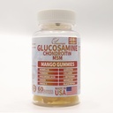 Glukosamiini Chondroitin Gummies MSM 60 CT Sokeriton Glukosamiini Chondroitin Gumies Triple Strength yhteisen terveyden ja immuuni tukea aikuisille, miehet & naiset - Mango maku