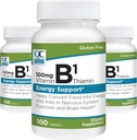 Quality Choice B1 Thiamin 100 mg Energy Support, Hermoston toiminta, & Aivojen terveys Vitamiini lisätabletit, 100 Count pullot (3 pakkaus)