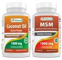 Best Naturals Extra Neitsyt Kookosöljy 1000 mg & MSM 1000 mg