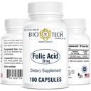 Bio-Tech Pharmacal Folic Acid (20 mg, 100 Count)