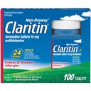 Claritin Allergialääke aikuisille, 24 tunnin Loratadine 10 mg pillerit, antihistamiini, 100 tablettia