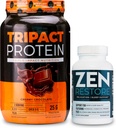 Nutrology TRIPACT Protein Powder, 7-in-1 Ateriankorvike Shake, kermainen suklaa (40 tarjoilua) Zen Natural Magnesium Supplement (30 tarjoilua)