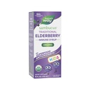 Nature's Way Sambucus Elderberry Perinteinen Immuuni Syrup ikäisille 1+, Perinteinen Immunosupport*, Antioksidantti tuki*, Musta Elderberry Extract, USDA Certified Organic, 4 Fl Oz
