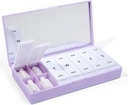 PORT X POLISH Designer Viikoittain pillerilaatikko Organizer (AM/PM 2X Daily, Lilac) 