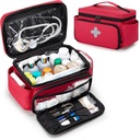 CURMIO Small Medicine Storage Bag Tyhjä, Perheen ensiapulaatikko, Pill Bottle Organizer hätälääkintätarvikkeita, punainen (Pieni, Patentti odottamassa)
