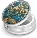 Pillerilaatikko 3 Osasto Pieni pilleri tapauksessa laukku ja tasku Mini Metal pillerin haltija Matka pilleri säiliö Hold Lisäravinteet Vitamiinit BPA-vapaa (Almond Blossom-Van Gogh)