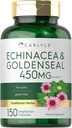 Carlyle Echinacea Goldenseal -kapselit 150 Kreivi Kasvissyöjä, ei-GMO:t, Gluteeniton